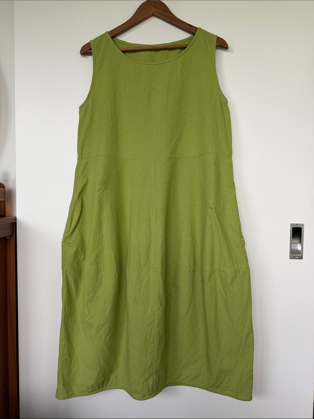 Sleeveless Chartreuse/ Olive Green A-Line Women’s Dress